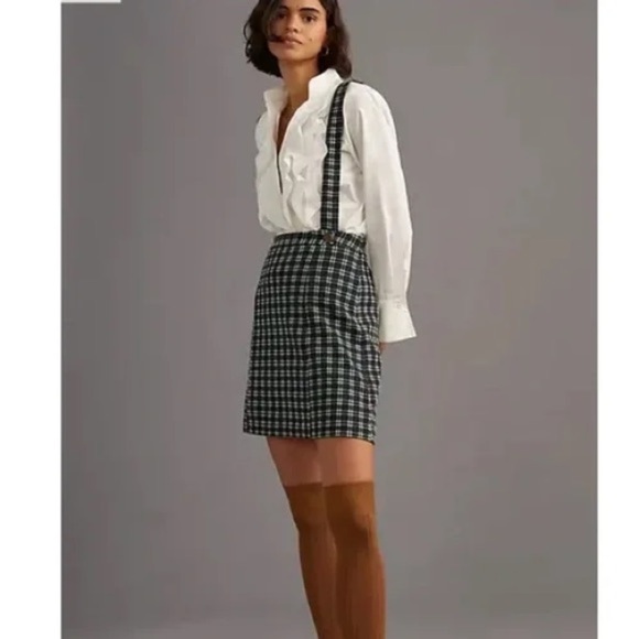 Maeve by Anthropologie Plaid Pinafore Skirt - Picture 1 of 8